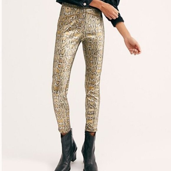 Free People Rio Printed Vegan Skinny Pants - Picture 1 of 11